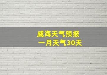 威海天气预报一月天气30天