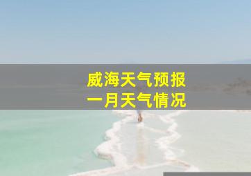 威海天气预报一月天气情况