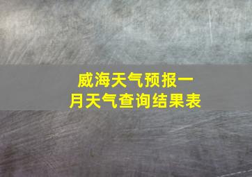 威海天气预报一月天气查询结果表