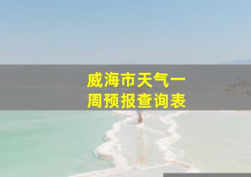 威海市天气一周预报查询表