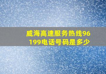 威海高速服务热线96199电话号码是多少