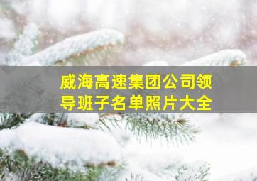 威海高速集团公司领导班子名单照片大全