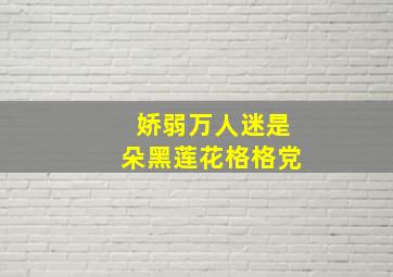 娇弱万人迷是朵黑莲花格格党