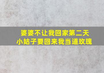 婆婆不让我回家第二天小姑子要回来我当道玫瑰