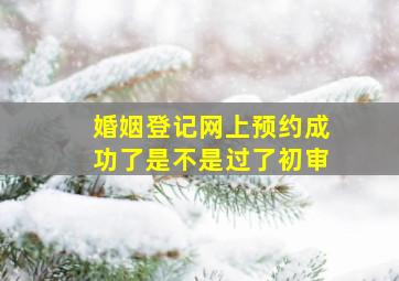 婚姻登记网上预约成功了是不是过了初审