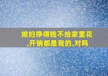 媳妇挣得钱不给家里花,开销都是我的,对吗