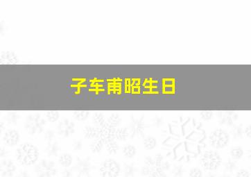 子车甫昭生日