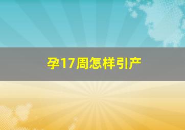 孕17周怎样引产