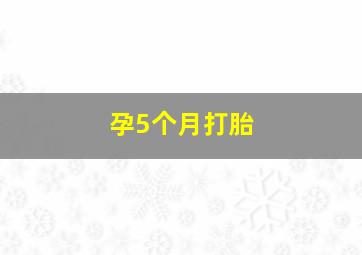 孕5个月打胎