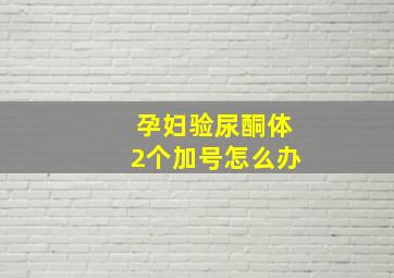 孕妇验尿酮体2个加号怎么办