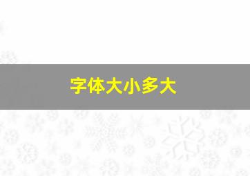 字体大小多大