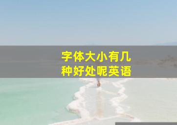 字体大小有几种好处呢英语