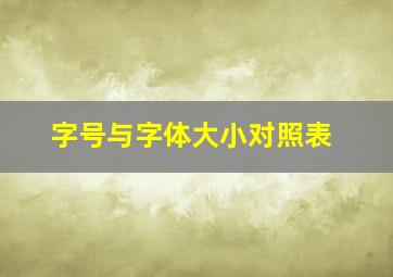 字号与字体大小对照表