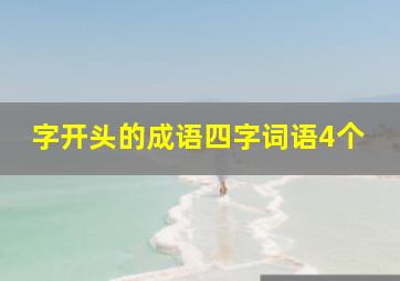 字开头的成语四字词语4个