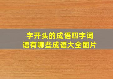 字开头的成语四字词语有哪些成语大全图片