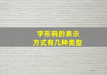 字形码的表示方式有几种类型