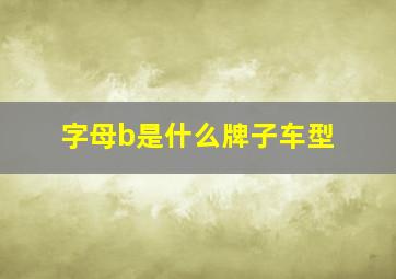 字母b是什么牌子车型