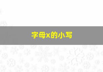 字母x的小写