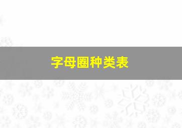 字母圈种类表