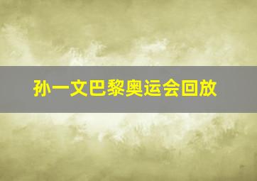 孙一文巴黎奥运会回放