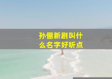 孙俪新剧叫什么名字好听点