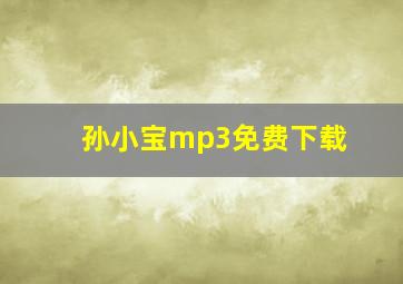 孙小宝mp3免费下载