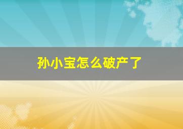 孙小宝怎么破产了