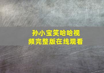 孙小宝笑哈哈视频完整版在线观看