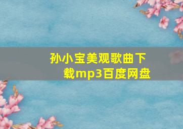 孙小宝美观歌曲下载mp3百度网盘