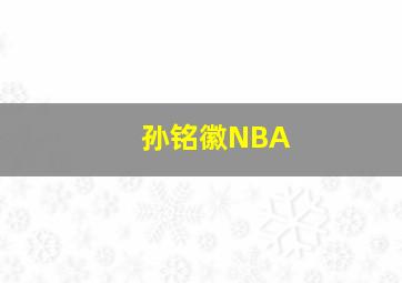 孙铭徽NBA