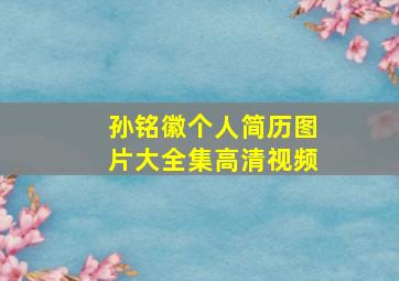 孙铭徽个人简历图片大全集高清视频