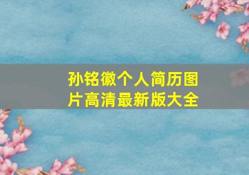 孙铭徽个人简历图片高清最新版大全