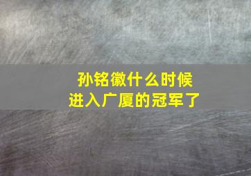 孙铭徽什么时候进入广厦的冠军了