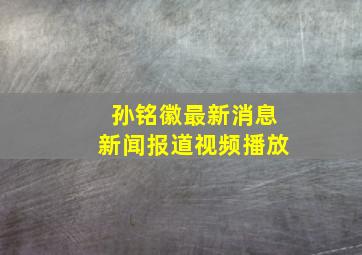 孙铭徽最新消息新闻报道视频播放