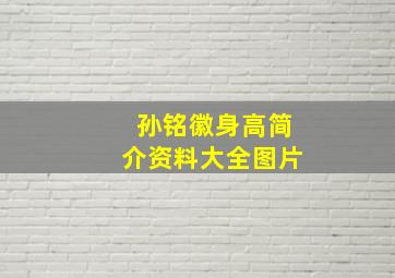 孙铭徽身高简介资料大全图片