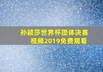 孙颖莎世界杯团体决赛视频2019免费观看