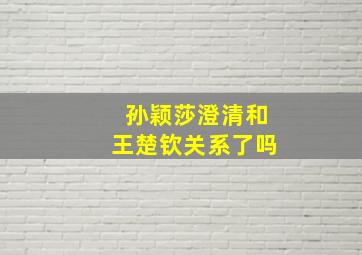 孙颖莎澄清和王楚钦关系了吗