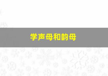 学声母和韵母