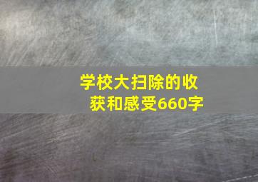 学校大扫除的收获和感受660字