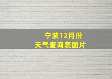 宁波12月份天气查询表图片