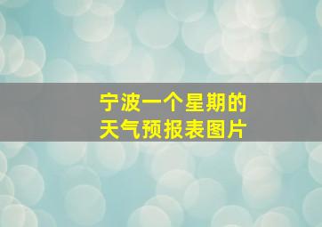 宁波一个星期的天气预报表图片