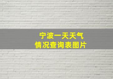 宁波一天天气情况查询表图片