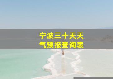 宁波三十天天气预报查询表