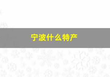 宁波什么特产