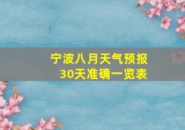 宁波八月天气预报30天准确一览表