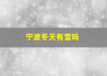 宁波冬天有雪吗