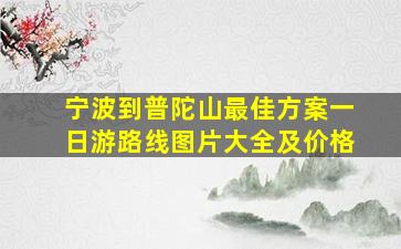 宁波到普陀山最佳方案一日游路线图片大全及价格