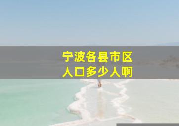 宁波各县市区人口多少人啊