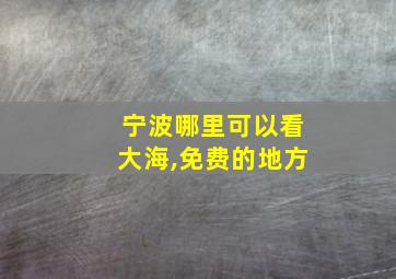 宁波哪里可以看大海,免费的地方