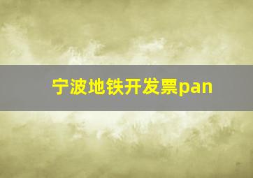 宁波地铁开发票pan